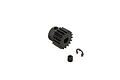 ARRMA Steel 18T 32dp/0.8Mod Safe-D5 Pinion Gear with a small grub screw and E-clip on a white background.