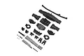 Losi front differential and axle housing parts set for 1/10 LMT, including molded plastic housing components, suspension links, and various metal screws.