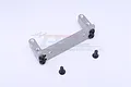 A GPM Racing grey aluminium servo mount with included black screws on a white background.