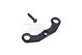 GPM Racing black aluminium front suspension arm pin brace with a single mounting screw on a white background.