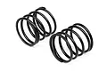 Two black coil-over shock springs for an RC car, shown side-by-side against a white background.