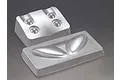 Two clear, vacuum-formed plastic light bucket inserts for a 1/7 scale RC car body.