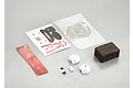 Killerbody driver set components including a clear plastic seat, decal sheet, foam block, double-sided tape, and small plastic parts on a grey background.