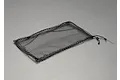A rectangular black mesh luggage net for RC vehicles, featuring a drawstring closure on one side, isolated on a grey background.