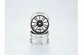Two Killerbody RC car rims stacked on a white background, featuring a black multi-spoke design with a silver outer rim.