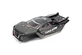 ARRMA 1/8 EXB Talion pre-painted black body shell with geometric patterns and Talion branding.