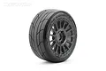 A single Jetko 3.3 inch Ex-Super Sonic belted RC tyre mounted on a black multi-spoke radial rim against a white background.