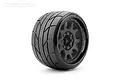 A single Jetko 1/8 scale Super Sonic tyre mounted on a black multi-spoke wheel against a white background.