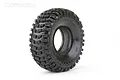 A single Jetko 1/10 scale Conqueror RC crawler tyre with aggressive tread pattern and foam insert visible, isolated on a white background.