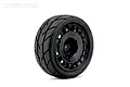 A single Jetko 1.9 inch GT Evolution tyre mounted on a black radial RC wheel against a white background.