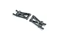 Two black molded plastic rear suspension arms for a Losi RC vehicle, marked with L and R indicators.