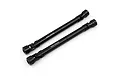 Two black Yeah Racing heavy-duty steel centre driveshafts for RC vehicles, shown side-by-side on a white background.