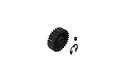ARRMA Steel 29T 1Mod Safe-D8 Pinion Gear with a small grub screw and an E-clip on a white background.
