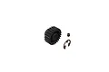 ARRMA Steel 24T 1Mod Safe-D8 Pinion Gear with included grub screw and E-clip, shown on a white background.
