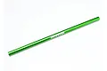 A green anodized aluminium centre driveshaft for Traxxas RC vehicles, featuring the Traxxas logo printed in white.