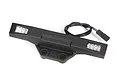Traxxas black rear bumper for RC vehicles featuring integrated LED light clusters and a wiring harness with a connector.