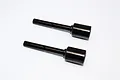 Two black GPM Racing aluminium differential output cups for RC cars shown against a plain white background.