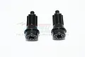 Two black hardened steel rear axle joints for RC cars, shown side by side against a white background with a faint GPM Racing logo.