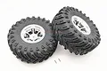 GPM 2.2" Roadtech Tyres on Silver Aluminium 6 Spoke Rims - Beadlocked Wheels 2Pcs AW2206P45-S