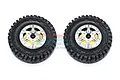 GPM 1.9" Crawler Tyres on Silver Aluminium 6 Spoke Rims w/ Brass Pendulum Weights - Complete Wheels 2Pcs AW1906H-S