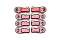 GPM Red Aluminium Adjustable Rear Linkage Ball Ends 8Pcs SCX6160R/BE-R