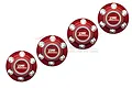 GPM Red Aluminium Wheel Nuts w/ Silver Inlay 4Pcs SCX6005-R