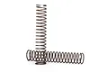 Two long, brown-coated metal coil springs for Traxxas TRX-4 RC vehicles, one standing upright and one lying horizontally.