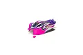 A pre-painted pink and purple ARRMA TLR Tuned Typhon RC buggy body shell on a white background.