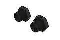 Two black aluminium wheel hex adapters for ARRMA RC vehicles, shown against a white background.