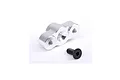 A silver Rovan aluminium clutch mount with a single black hex bolt on a white background.