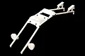 A white Rovan Baja RC roll bar set with integrated LED light mounts, shown against a black background.