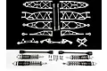 A complete silver aluminium suspension upgrade kit for Rovan Baja RC cars, featuring various suspension arms, shock absorbers, and drive shafts.