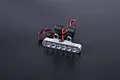 A silver aluminium LED tail light bar for an RC Baja vehicle with two black mounting brackets and red and black wiring.