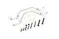 A Rovan RC sway bar set featuring two metal sway bars, white plastic mounting components, and various black screws and nuts on a white background.