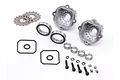 Rovan differential case set including two metal housing halves, bearings, O-rings, screws, and hardware on a white background.