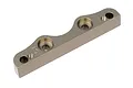 A metallic grey HPI Racing front suspension arm pin brace with the number 3 engraved on the surface, isolated on a white background.