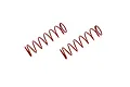 Two red Kyosho RC shock springs lying side-by-side on a white background.