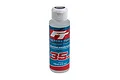 A bottle of Factory Team 35w silicone shock fluid, 118ml, with a white flip-top cap and red, white, and blue label.