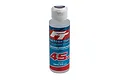A bottle of Factory Team 45w silicone shock fluid, 118ml, featuring a white flip-top cap and blue and red label.