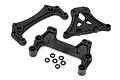 HPI Racing upper brace set for Firestorm and Blitz RC cars, including three black plastic chassis braces and six small washers.