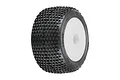 Pro-Line 1/18 Mini-T Hole Shot M3 Tyres on White Dish Rims - Glued Wheels 2Pcs 10177-13