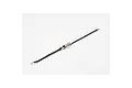 A miniature metal ratchet tie-down strap with black webbing and silver metal hooks, designed for RC scale models.