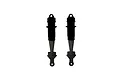 Two black ARRMA RC shock absorbers shown vertically against a white background.