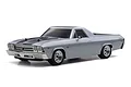 Kyosho Fazer Mk2 1969 Chevrolet El Camino SS 396 RC car in Cortez Silver on a white background.