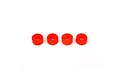 Four small, bright orange circular rubber dampers for a Blade 300x RC helicopter, arranged in a horizontal row on a white background.