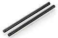 Two black metal suspension arm pins for an RC car, shown against a white background.