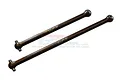 Two GPM Racing steel centre driveshafts for RC cars, featuring a dark metallic finish and engraved GPM branding.