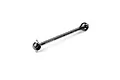 A black Hudy Spring Steel 58mm driveshaft for RC cars, isolated on a white background.