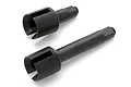 Two black metal differential drive cups for HPI Sprint 2 RC cars, shown on a white background.