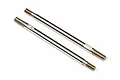 Two silver metal RC shock shafts with threaded ends, shown against a plain white background.